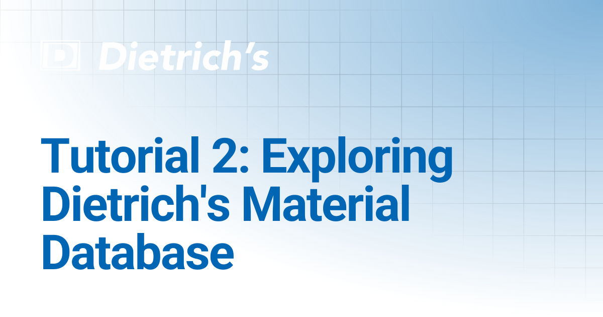 Tutorial 2: Exploring Dietrich's Material Database | Tutorials ...